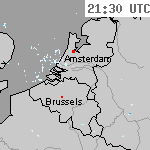 Radarbeelden van Nederland 23:00 UTC