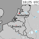 Radarbeelden van Nederland 19:55 UTC