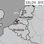 Radarbeelden van Nederland 19:50 UTC