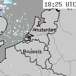 Radarbeelden van Nederland 19:55 UTC