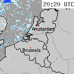 Radarbeelden van Nederland 21:50 UTC
