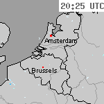 Radarbeelden van Nederland 21:55 UTC