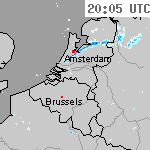 Radarbeelden van Nederland 21:35 UTC